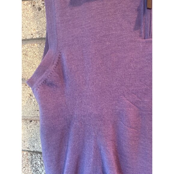 Fairway & Greene Purple Knit Sleeveless Pullover Vest W/ Half-Zip Closure Mens L - Picture 2 of 11